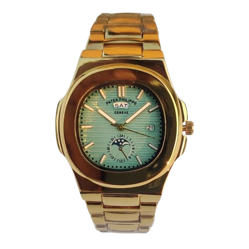 Patek Philippe Nautilus Men’s Watch – Gold Case & Bracelet with Green Dial