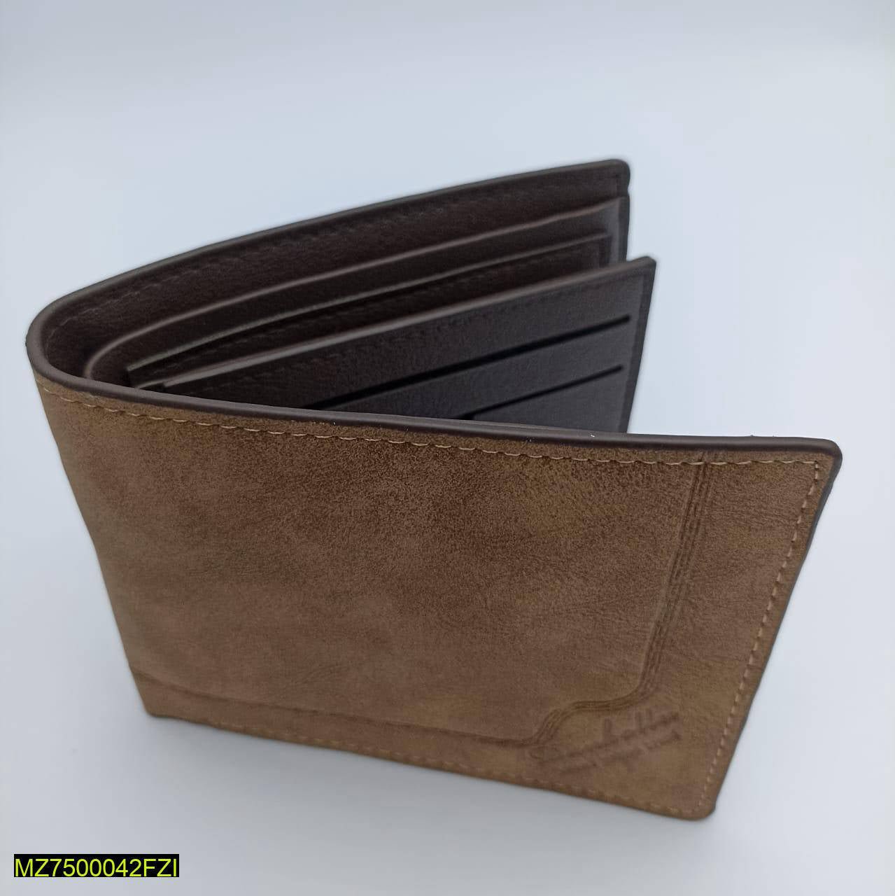 Dembollr Men’s Tan Leather Bi-Fold Wallet – Classic Casual Everyday Style
