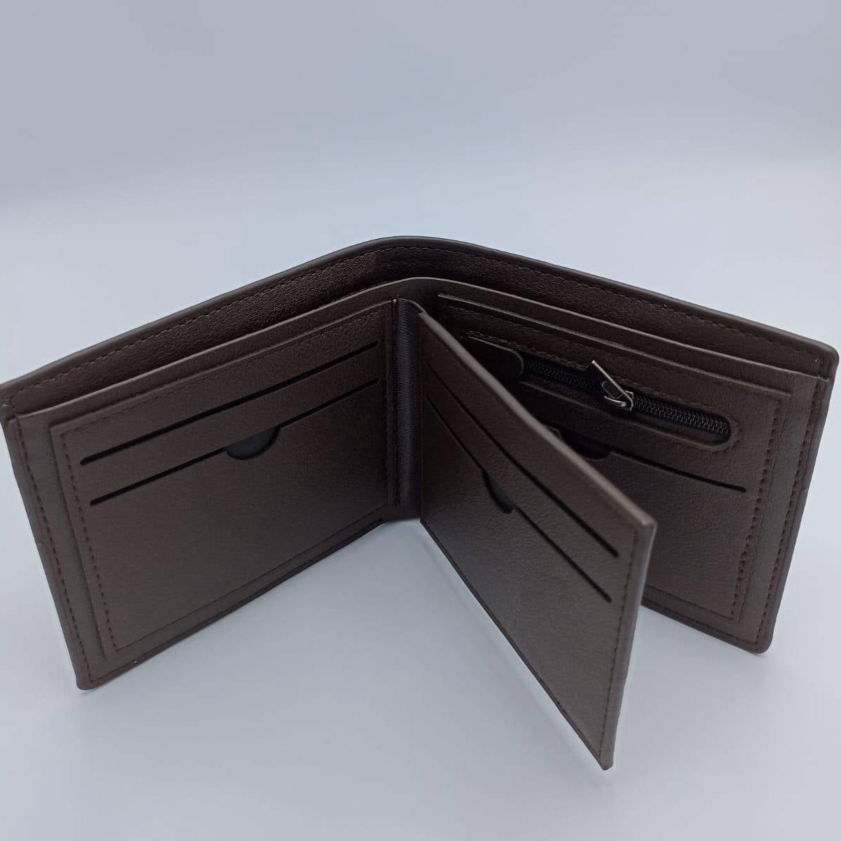 Dembollr Men’s Classic Brown Leather Bi-Fold Wallet – Premium Casual Design