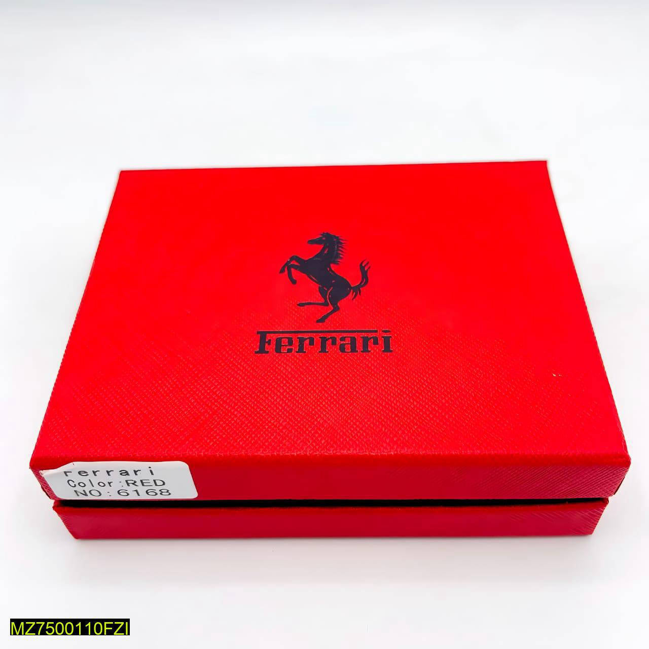 Ferrari Leather Men’s Bi-Fold Wallet – Yellow Premium Edition