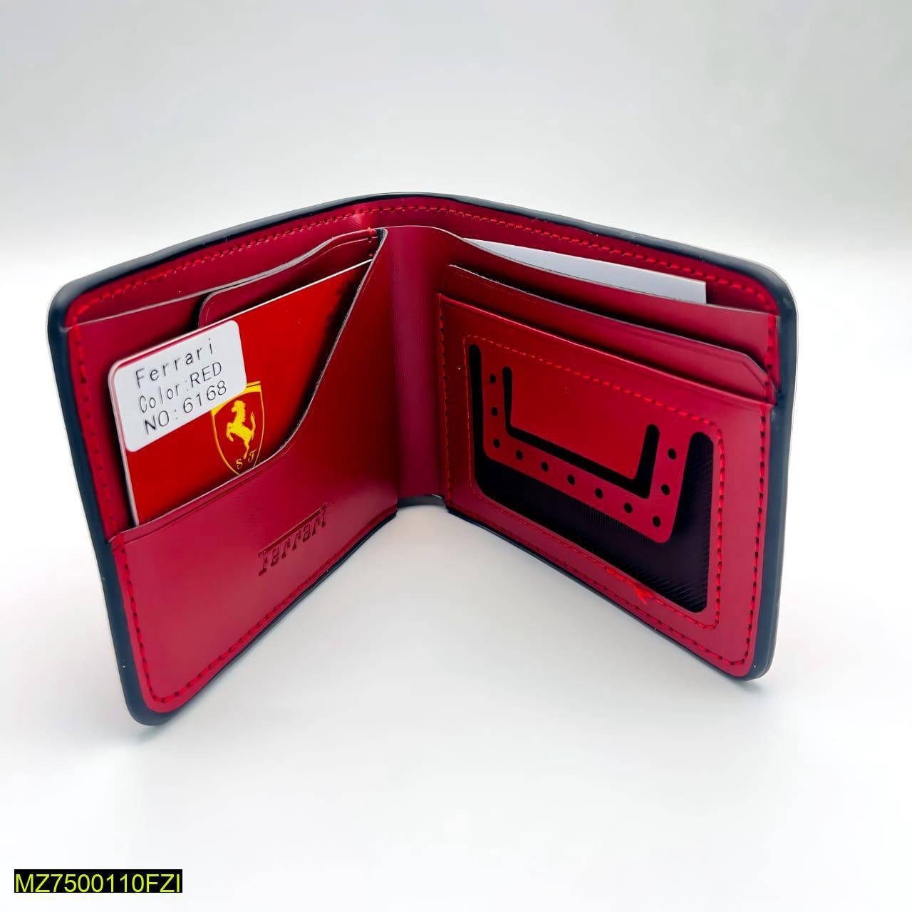 Ferrari Leather Men’s Bi-Fold Wallet – Yellow Premium Edition