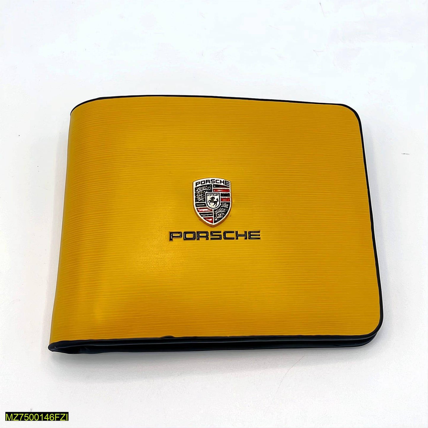 Porsche Leather Men’s Bi-Fold Wallet – Yellow & Red Luxury Edition