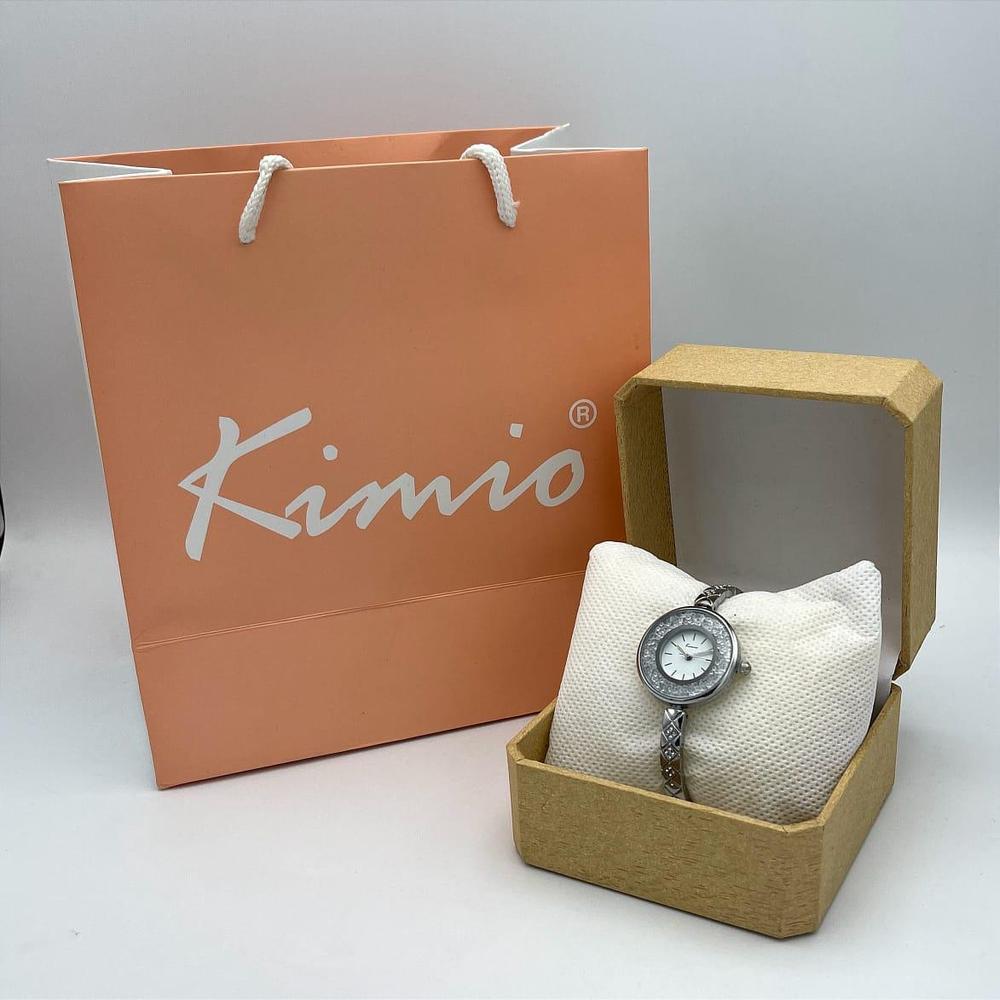 Kimio Elegant Women’s Watch – Silver Bracelet with Crystal-Studded Dial