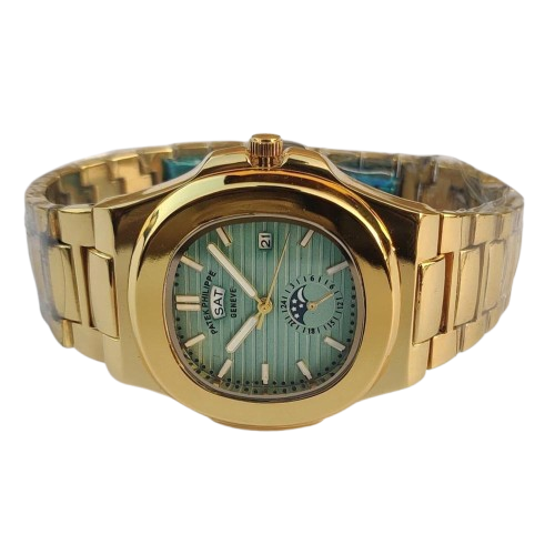 Patek Philippe Nautilus Men’s Watch – Gold Case & Bracelet with Green Dial