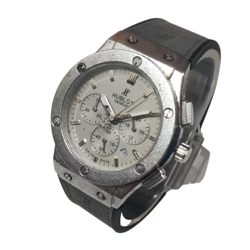 Hublot Genève Chronograph Men’s Watch – Silver Case & White Dial