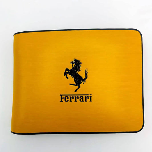 Ferrari Leather Men’s Bi-Fold Wallet – Yellow Premium Edition